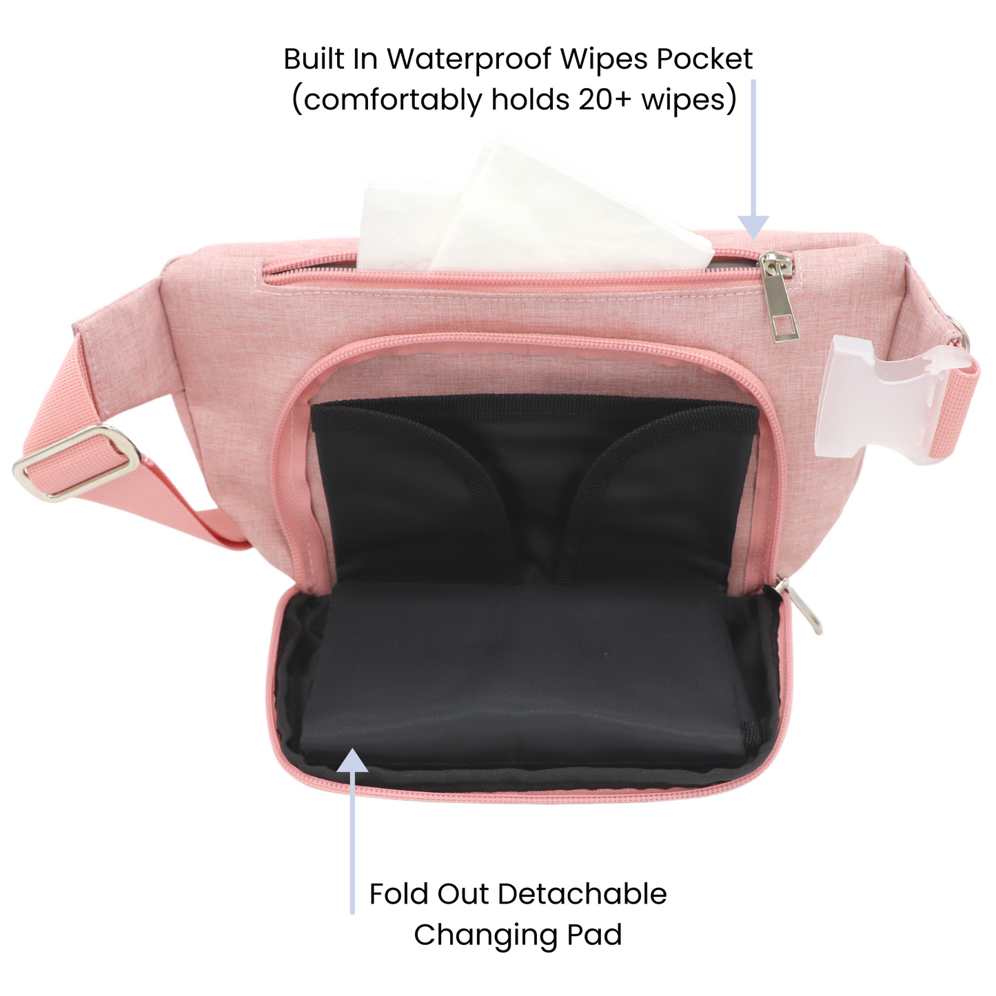 Fanny Pack Diaper Bag - Blush