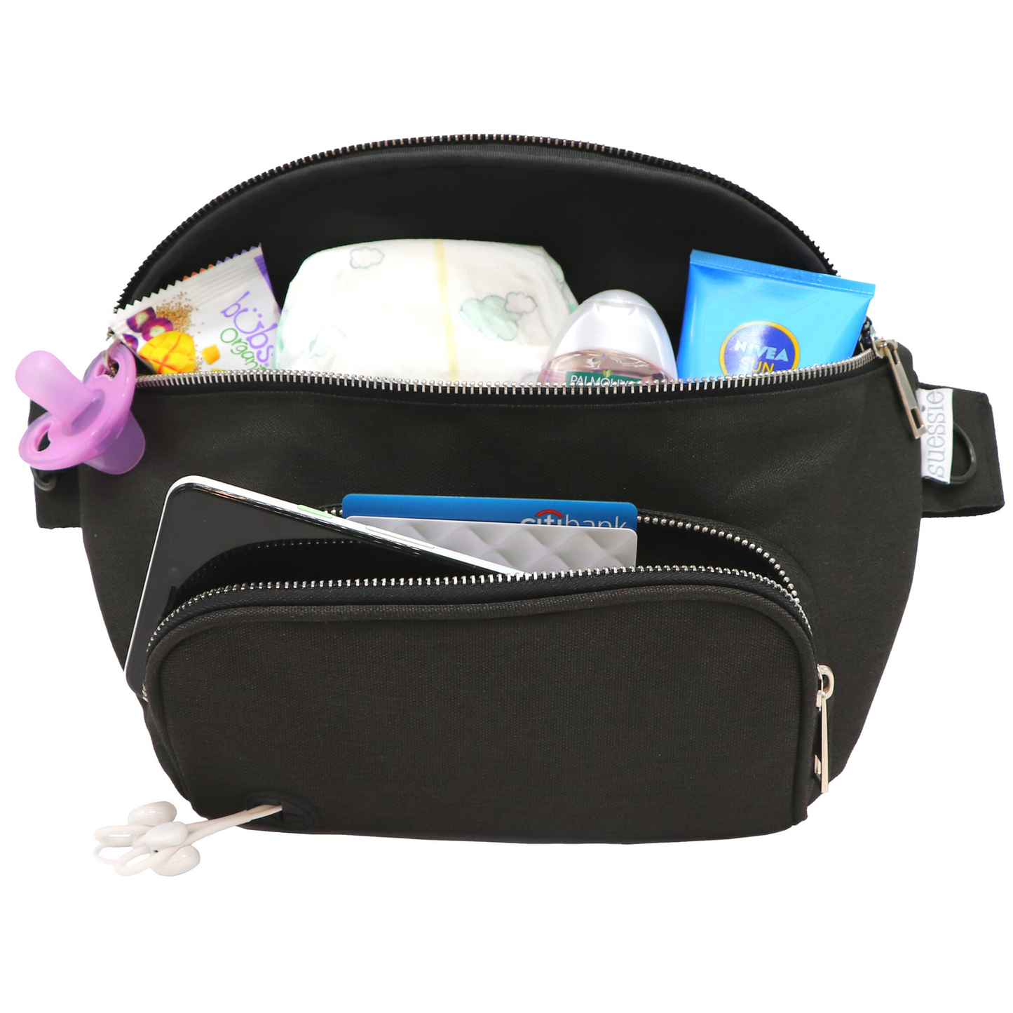 Fanny Pack Diaper Bag - Black