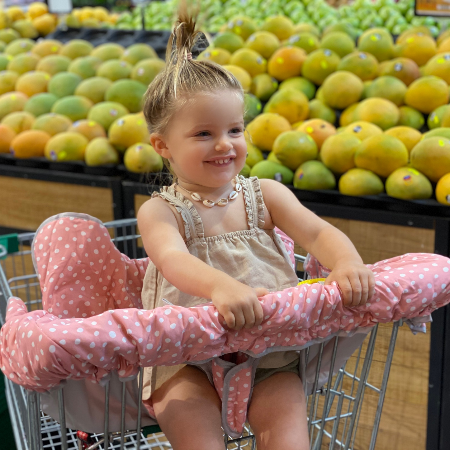 Shopping Cart & Highchair Cover - Pink Dots
