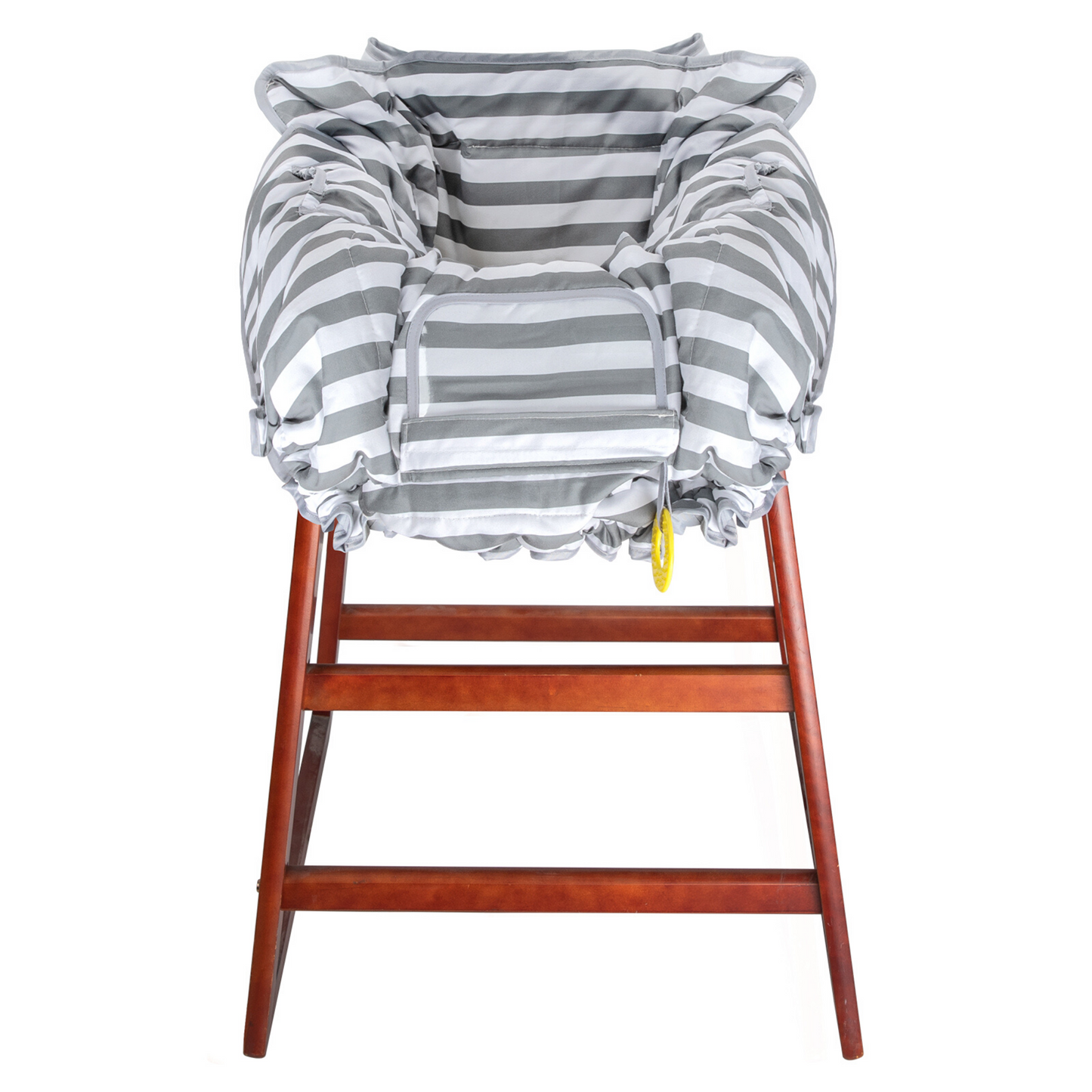 Shopping Cart & Highchair Cover - Gray and White Stripe with Cushion