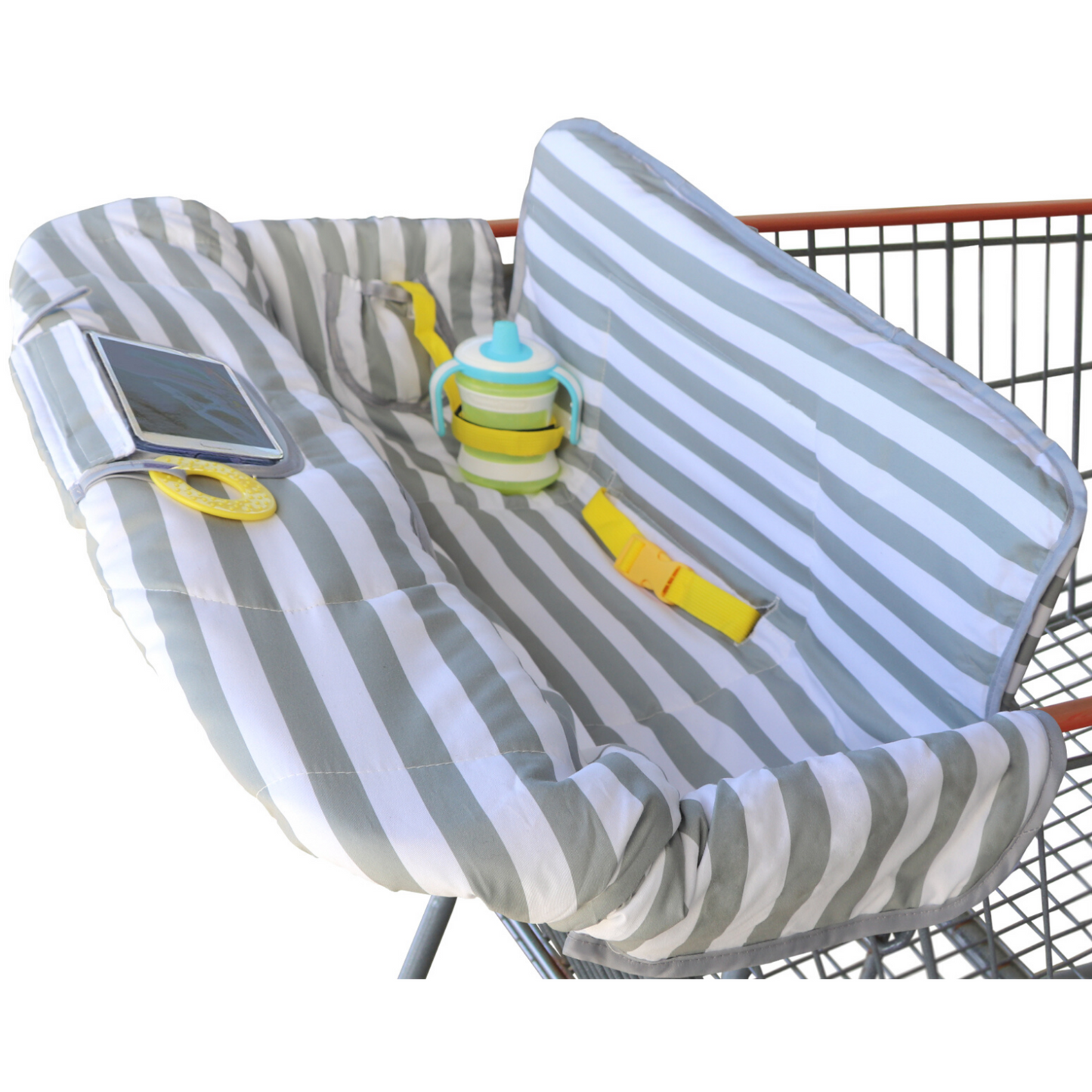 Shopping Cart & Highchair Cover - Gray and White Stripe